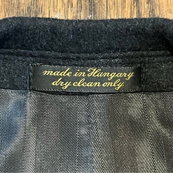 Christian Aujard Cashmere Blend Double Breasted Overcoat Mens 42 Black - Picture 15 of 16